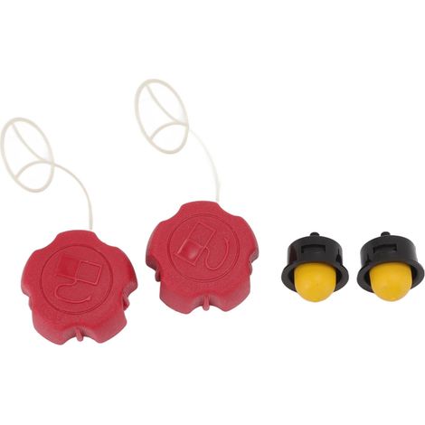 Kit de 2 pièces de rechange pour tondeuse à gazon Fuxtec FX RM 1630 1855 1860 2055 2060 2060PRO : bouchon de réservoir d'essence et poire d'amorçage. (1/5)