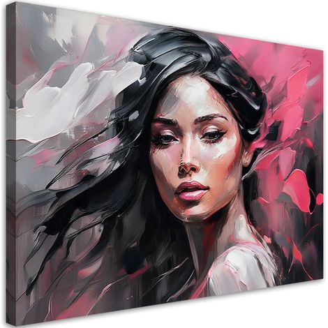 Tableau déco Femme glamour rose 90x60 (1/5)