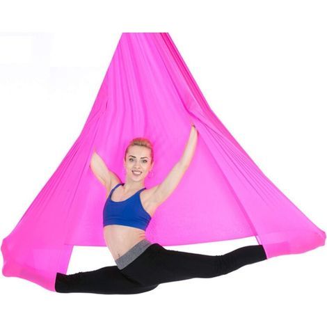 Yoga aérien Elasticity Hamac Yoga intérieur Anti-gravité en Soie, sans nœuds, Contient des Boucles et Une Corde testées et certifiées - 5- (1/5)