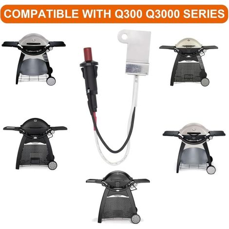60092 Kit d'allumage de rechange pour brûleur à gaz Weber Q300 Q3000, kit d'allumage de rechange pour barbecue à gaz