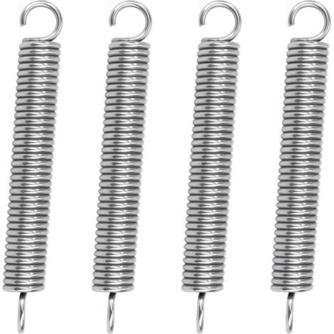 Traction Spring 75 mm Tension Springs with Hooks 90 Degree Stainless Steel Springs Wire Diameter 1.6 mm Outer Diameter 10 mm Force 7.9 kg 4 Pieces (1/5)