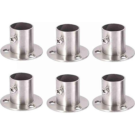 Support de tringle à vêtements en acier inoxydable, embout à bride, 22 mm, lot de 6 (1/5)