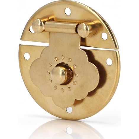 Antique perle de bronze avec charnières, meubles décoratifs vintage verrouillage Hasp verrouillage fermure avec 18 vis cuivre verrouillage fermeture pour boîte à bijoux en bois, boîte au trésor (or) (1/5)