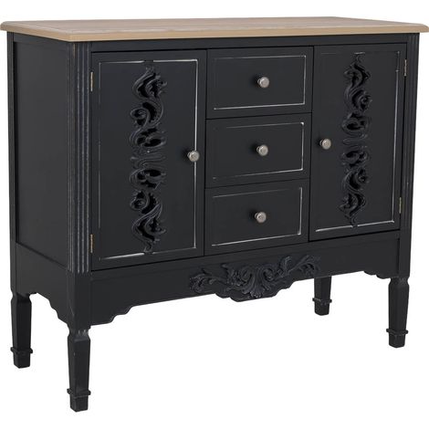 Aparador de madera negro 100x40x86h cm
