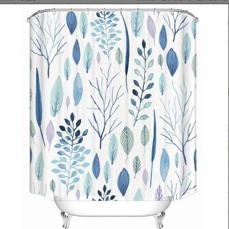 Rideaux de douche à motifs floraux, rideau de douche à feuilles, rideau de douche tropical avec plantes, rideaux de douche en tissu imperméable (1/3)