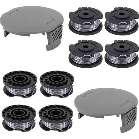 Bobine Fil Coupe Bordure Compatible avec EasyGrassCut 18/23/ 26/ 18V-230/ 18V-260/ 18V-26 Rotofil, 8 Pièces F016800569/ F016800385 Bobines +2 Pièces F016F05320 Couvercles (1/5)