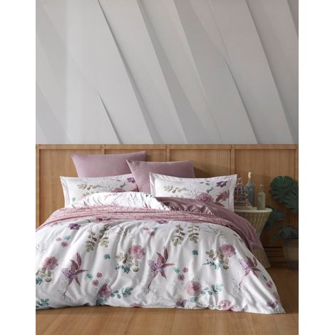 Copripiumino, copripiumino, biancheria da letto Set Rosa Bianco