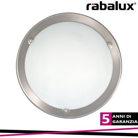 Soffitto luce UFO di vetro del metallo di colore cromo satinato / bianco Ø38cm (1/3)