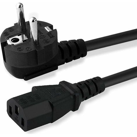 Cordon d'alimentation, Norme UE 250V 10A, 1.2M, Câ,ble d'alimentation Secteur à, Prise Angulaire pour Imprimante, Micro-Ondes, Four, etc. (1/4)