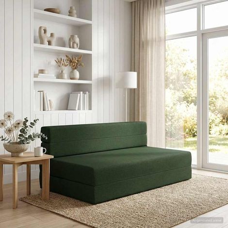 Sofá Cama Plegable Verde oscuro 152 x 86,5 x 60 cm Tela