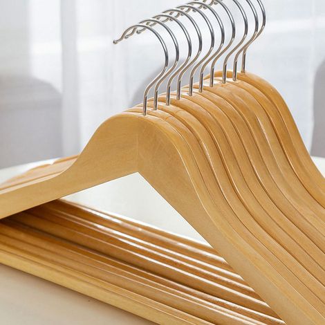Grucce in legno di alta qualità, girevoli a 360°, antiscivolo, confezione da 10 pezzi, modello da 44,5 cm per la casa. (1/4)