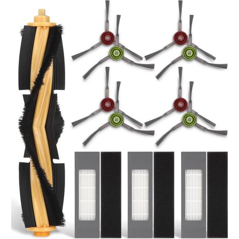 Ersatzteile Zubehör Set Filter Bürste für Ecovacs DEEBOT OZMO T8 AIVI T8MAX Staubsauger Roboter 1x Hauptbürste 8x Seitenbürste 3x Hepa Filter 12 Ersatzteile Kit Zubehörset Ersatzteile (1/5)