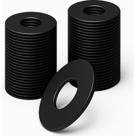 Rondelles Inox M3x10mm, 120 Pièces Rondelles Plates,Inoxydable Noir Joints Bague D'étanchéité Noir Plate pour L'étanchéité des Vis (1/5)