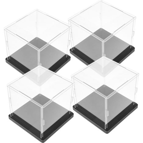 4pièces Boîte Vitrine Transparent pour Figurines Organiseur De Collection Acrylique Espace De Rangement Anti-poussière (1/5)