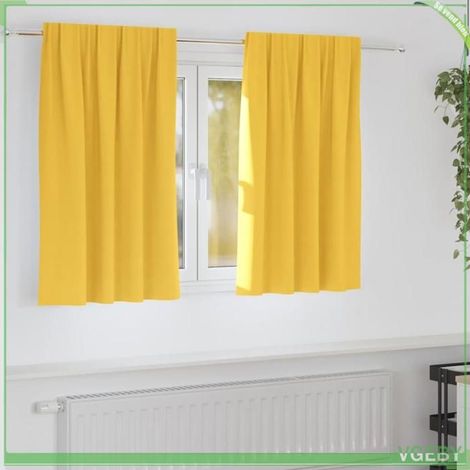 Rideaux occultants - FAFEISY - Tissage triple - Jaune moutarde - 2 pcs - Blocage 80‑90% lumière (1/5)