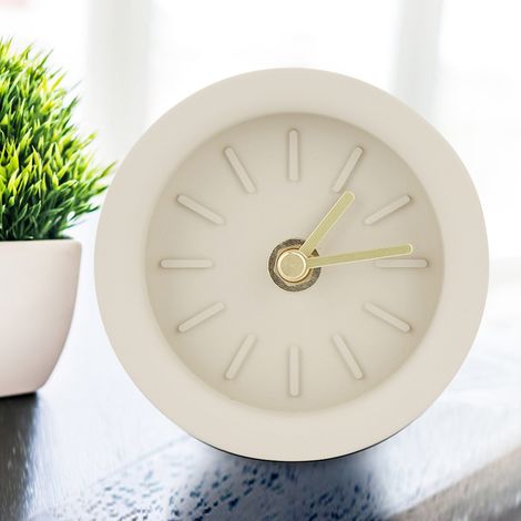 Horloge silencieuse en béton ciment, réveil quartz de table (piles non incluses) (1/5)
