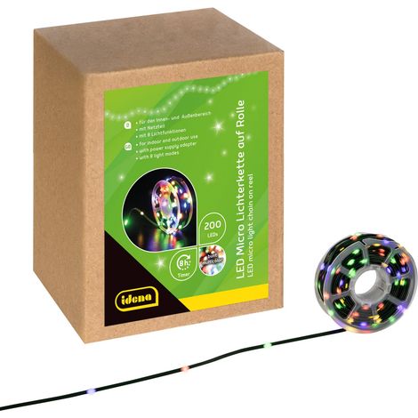 LED Micro Guirlande lumineuse avec 200 LED multicolores, pour l'extérieur (1/4)