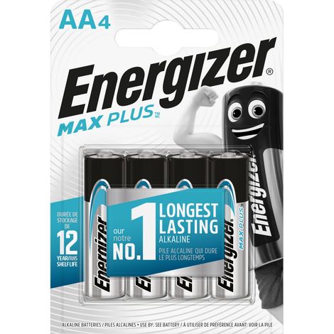 Energizer Alkaline Max Plus Mignon AA 1,5 V, 4er Pack Batterien