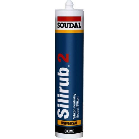 Silirub 2 - Mastic silicone neutre - Soudal - Cartouche de 290 ml Transparent (1/3)