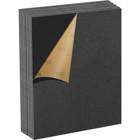 Juego de papel de lija de grano 800, 13 piezas, 23 x 28 cm, papel de lija resistente al agua para coches, metales, paredes, madera, muebles, pulido en seco y en húmedo. (1/5)