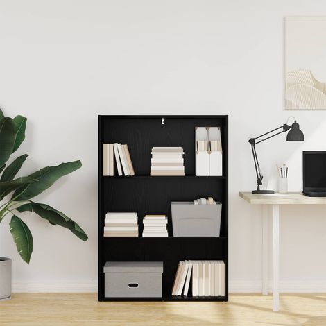 Bücherregal Schwarz Eichen-Optik 80 x 30 x 114 cm Holzwerkstoff