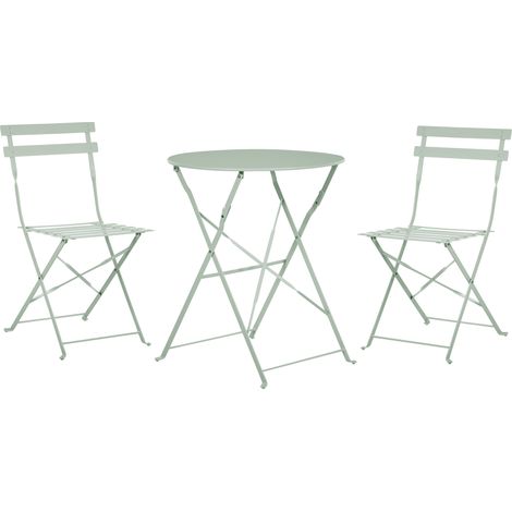 Conjunto de balcón de metal gris mesa redonda sillas de acero exterior Fiori