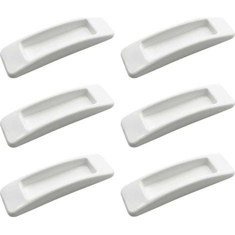 Paquet de 6 poignées de sécurité de porte coulissante auto-adhésives (blanches), faciles à ouvrir, poignées à pression, poignées de tiroir, poignées auto-adhésives en plastique pour armoire de cuisine (1/4)
