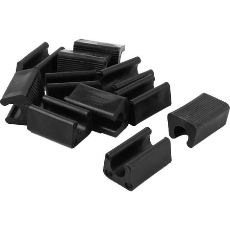Lot de 12 patins de pieds de chaise en plastique noir – Embouts ronds antidérapants pour tubes de 11mm – Protection de sol durable - 12pcs (1/4)