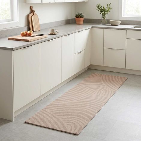 Tapis de Cuisine Taupe scandinave 150 x 45 cm 100% Polyamide (1/4)