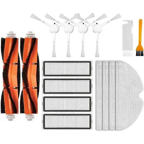 Compatible avec les aspirateurs robots Robot Vap 2C / XMSTJQR2C : pièces de rechange pour brosse rotative, brosse latérale, filtre HEPA et balai. (1/5)
