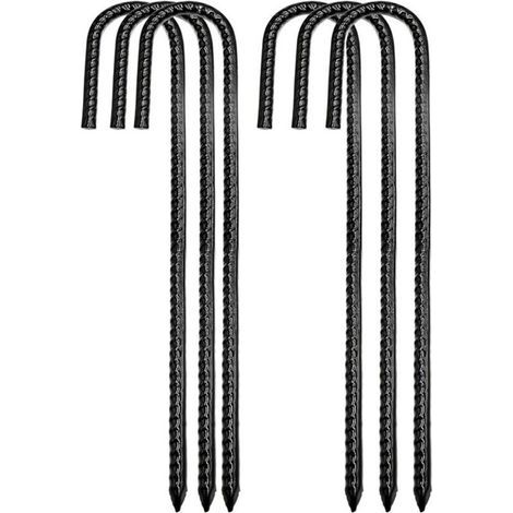 pieces of threaded steel bar stakes/ground stakes/outdoor fence ground stakes. New heavy-duty metal rebar stakes with J-hook, steel ground stakes with r (1/4)