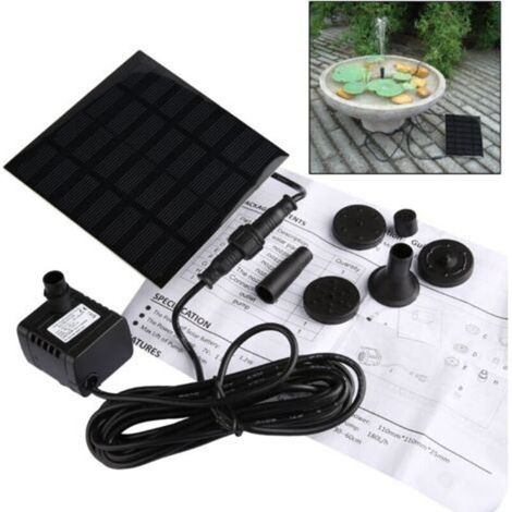 Pompe Solaire Améliorée Miniature 7V Pompe Solaire Fontaine de Jardin Bassin pour Hauteur Cycle de L'eau Étang Fontaine d'eau H415 (1/5)
