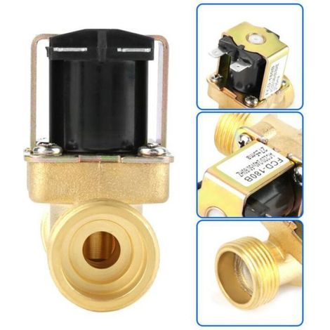 Jeffergarden Electrovanne, Entrée d'Eau Bidirectionnelle G3/4 N/C Électrovanne Électronique Fermée Normale CA 220V 240V FCD-180B (1/4)