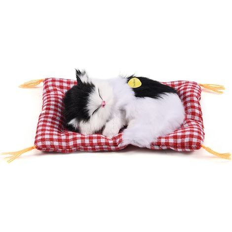 Peluche Chat Ronronnante Interactive, Doudou Bébé Noir et Blanc avec Son Réaliste (1/5)