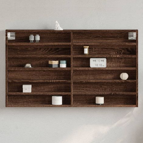 vidaXL Armoire à vitrine chêne marron 100x8,5x58 cm bois d'ingénierie (1/5)