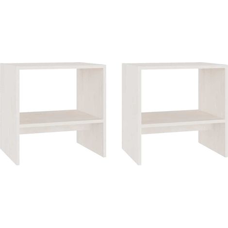Maison Exclusive - Mesitas de noche 2 uds madera maciza pino blan (1/5)