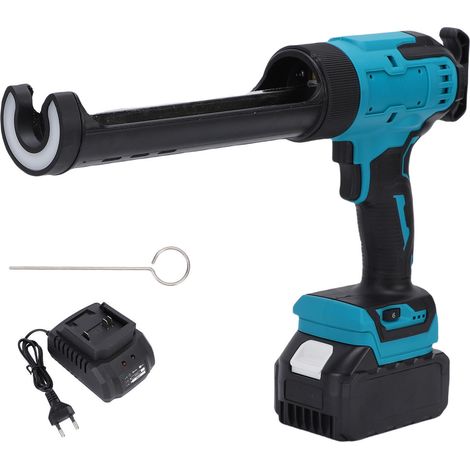 Pistolet à Cartouche Électrique sans Fil 21V, Pistolet Silicone Electrique à Vitesse Réglable avec 1 X 3.0Ah Batterie et Chargeur Idéal pour le Calfeutrage, le Remplissage