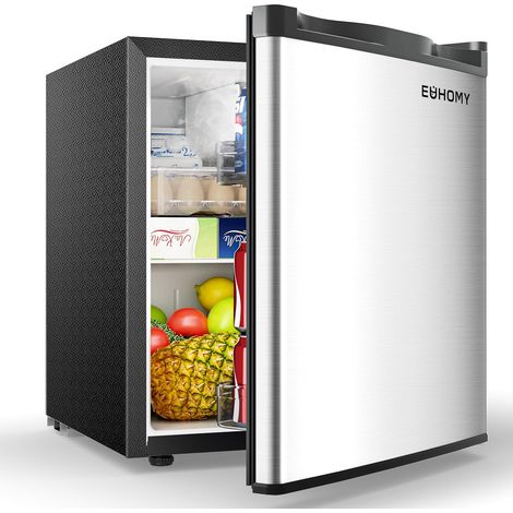 EUHOMY 46L Mini Kühlschrank, 7-Stufen Thermostat, 38dB Ultra-Leise, Energieeffizienter für Schlafzimmer, Büro