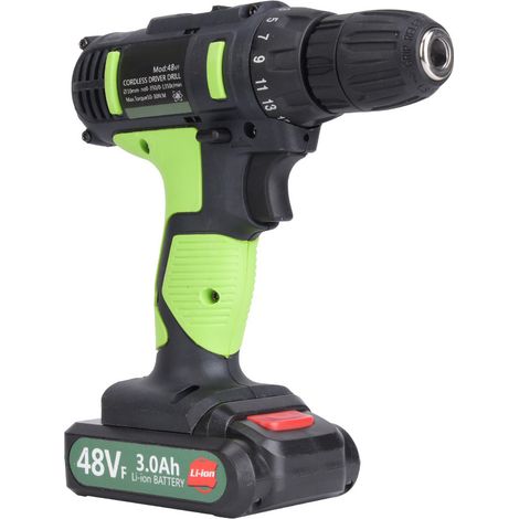 Perceuse pistolet sans fil Lithium-ion 21 V 3,0 Ah, visseuse électrique rechargeable (2 batteries, norme américaine 110240 V) (1/5)