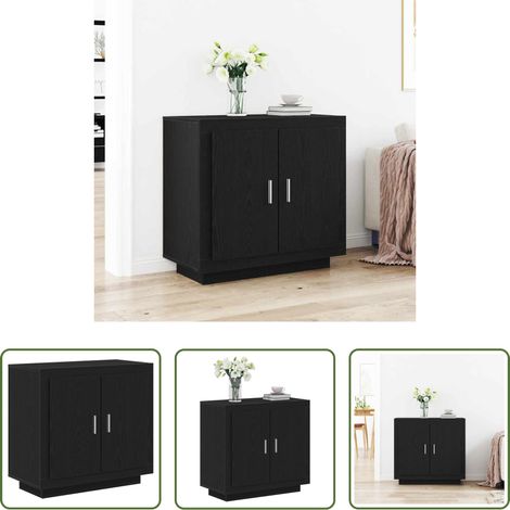 Rangement salon - Buffet Chêne noir 80 x 40 x 75 cm Bois d'ingénierie (1/5)