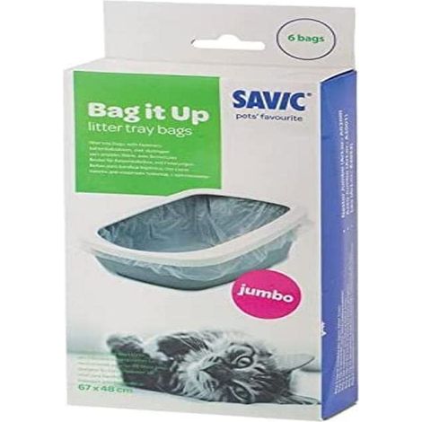 Savic Bag It Up, Rivestimento per lettiera per Gatti, 6 Sacchetti, Jumbo