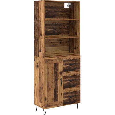 Maison Exclusive - Aparador alto con cajón 2 pcs Madera vieja Mad
