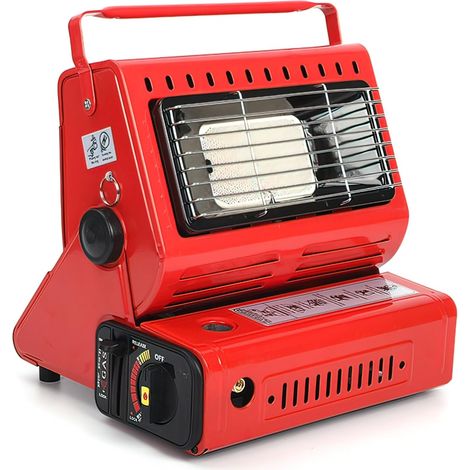 Chauffage portable au propane pour l'extérieur, mini réchaud de camping, 3 niveaux de chauffage (rouge) (1/4)