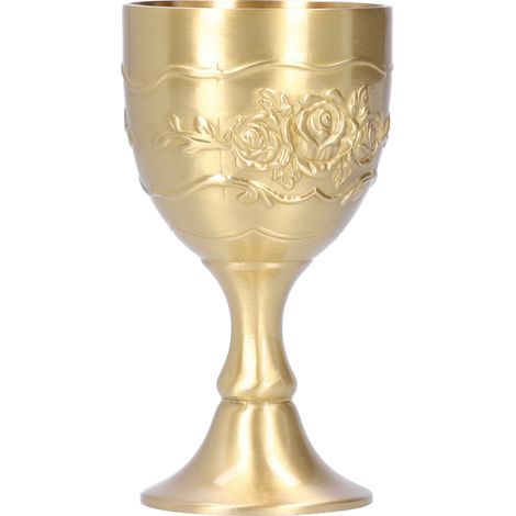 Vintage Messingbecher, königlicher Kelch, geprägte Rose, Milchtee, Wein, Whisky, kleiner Kelch, Partyzubehör (1/5)
