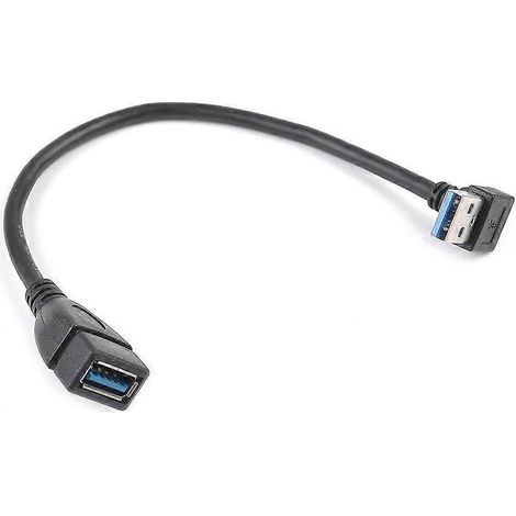 Câble d'extension USB 3.0 coudé à 90 degrés, adaptateur mâle-femelle, transmission de données descendante (1/4)