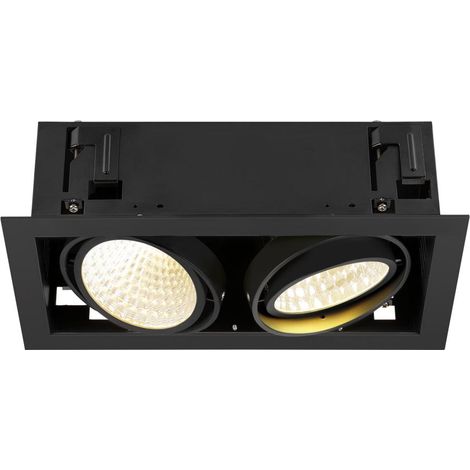 Encastré de plafond KADUX double 3000 K DALI 2 Touch 30° noir - SLV - 1008572