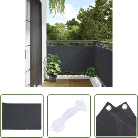 vidaXL Balkon -  Balkon-Sichtschutz Anthrazit 500x75 cm PVC