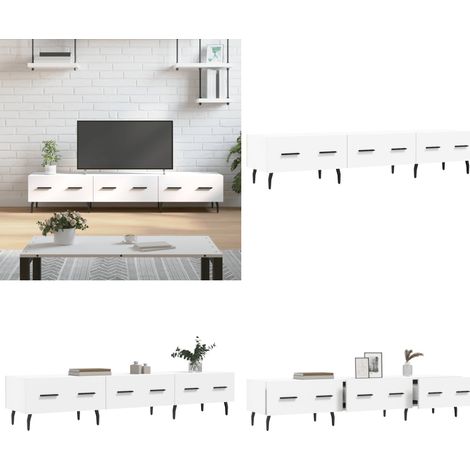 TV-Schrank Weiß 150x36x30 cm Holzwerkstoff - TV Schrank - Fernsehtisch - Holzwerkstoff Möbel - Weißer TV Stand - Wohnzimmermöbel - Home & Living