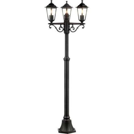 CARLEEN Lampadaire extérieur 3L, noir, E27 max 60W, ampoule non incluse