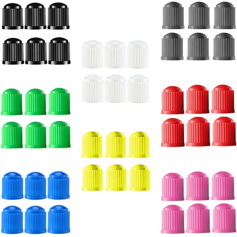 Lot 48 bouchons de valve universels en plastique pour voitures, vélos, motos et camions